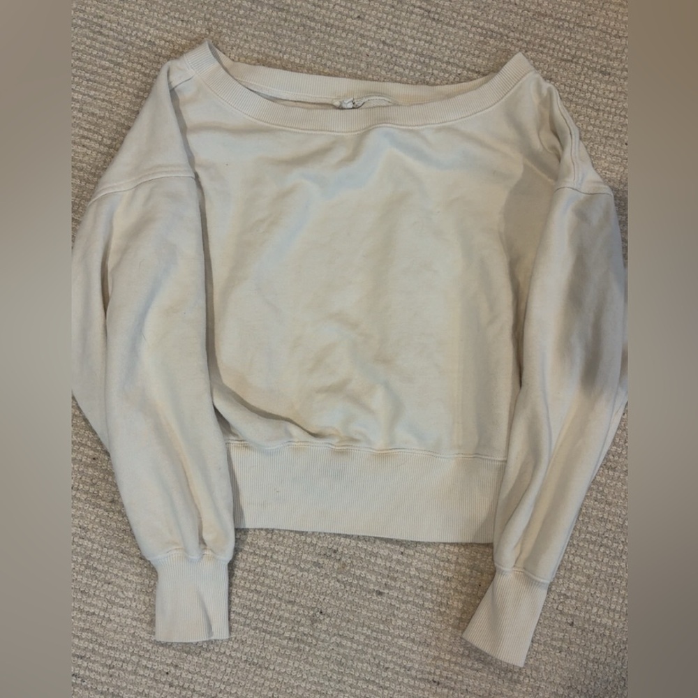 Aerie Cream off the shoulder sweatshirt